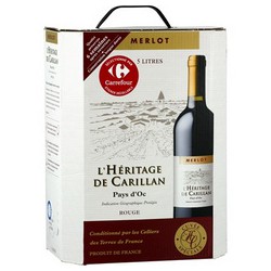 5Lbib Vin De Pays Oc Rouge Merlot H.Carillan