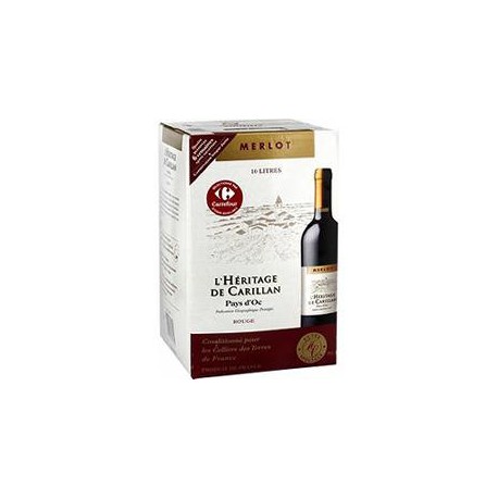 10Lbib Vin De Pays Oc Rouge Merlot H.Carillan