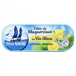 Petit Navire Filets Maquereaux Vin Blanc Citron Romarin 175G