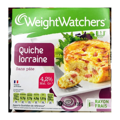 135G Quiche Lorraine Au Fromage Frais Sans Pate Weight Watch