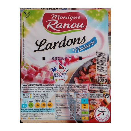 Ranou Lardon Nature Sup 200G