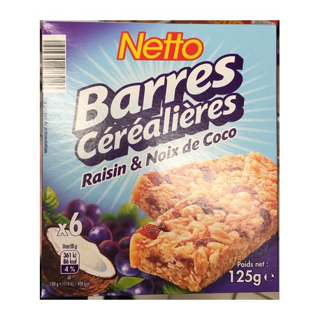 Netto Bar Raisin/Nxcoco125G