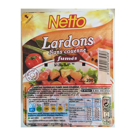 Netto Lardons Fumes 200G
