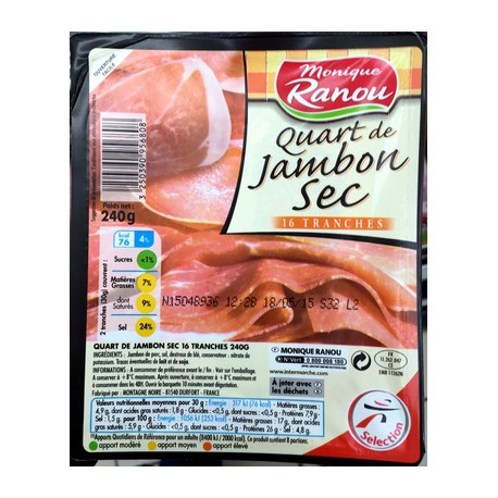 Ranou Quart Jambon Tranche 240