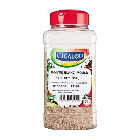 Poivre Blanc Moulu Boite 500G