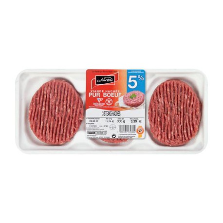 J.Roze Steak Hache 5% 3X125G