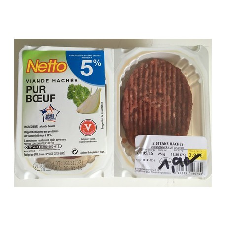 Netto Steak Hache 5%Mg 2X125G