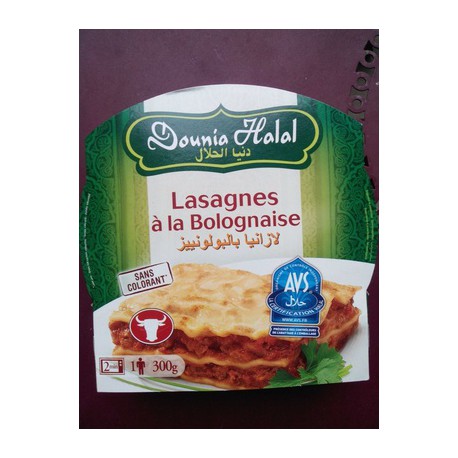 300G Bq Micro Onde Lasagne Bologaise Halal Dounia