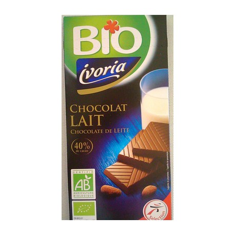 Ivoria Tab.Choc.Lait Bio 100G