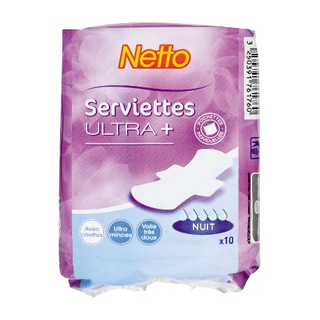 Netto Serviette Ultra Nightx10