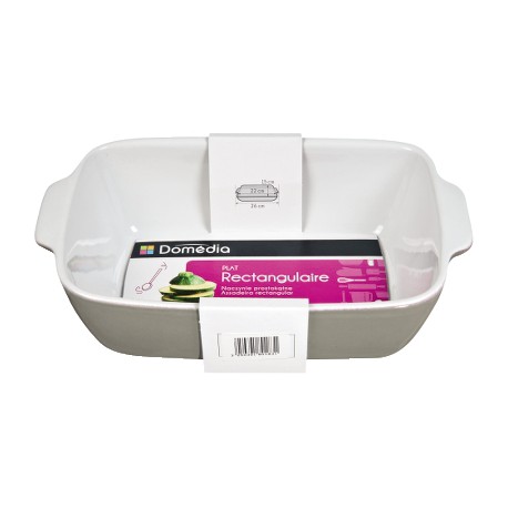 Dom Plat Rect. 26X16Cm Gris