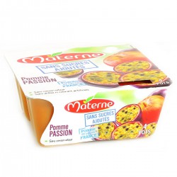 Pack 4X100G Dessert Pomme/Passion Sans Sucre Ajoute Materne