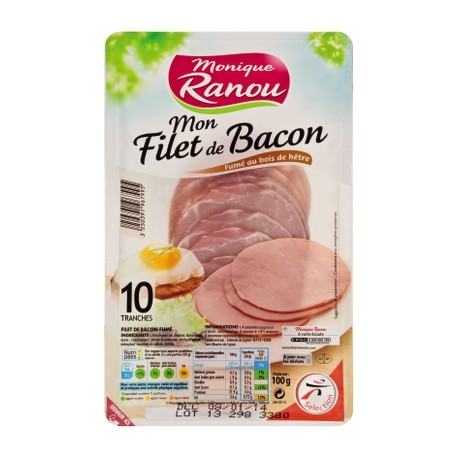 Ranou Filet Bacon Fume10T100G