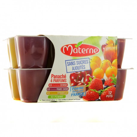 Pack 12X100G Dessert Panache Sans Sucre Ajoute Materne
