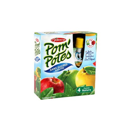 Materne Pomme Nature Sans Sucre 4X 90G