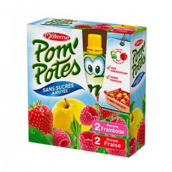 Materne Compote Pomme Fraise/ Pomme Frambois.Sans Sucre4X90G