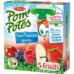 Pack 4X90Gpom Potes 5 Fruits Rouges Sans Sucre Ajoute Materne