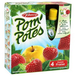 Pom Potes Pomme Fraise 4X90G