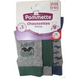 Pmt 3Chaussettes Moustache 15/