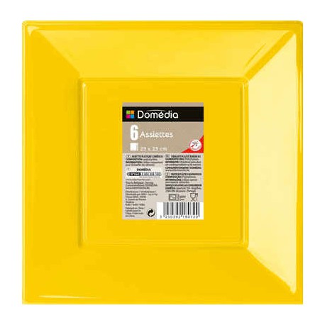 Dom Ass Carree 23Cm X6 Jaune