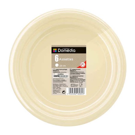 Dom Ass Ronde 23Cm X6 Ivoire