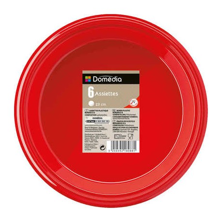 Dom Ass Ronde 23Cm X6 Rouge