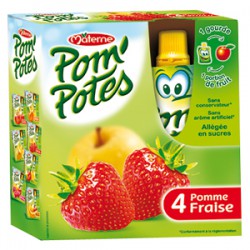 Pom Potes Pomme Fraise 4X90G