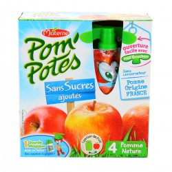 Pom'Potes Compotes En Gourde Pomme S/Sucres Ajoutés Les 4 Gourdes De 90 G