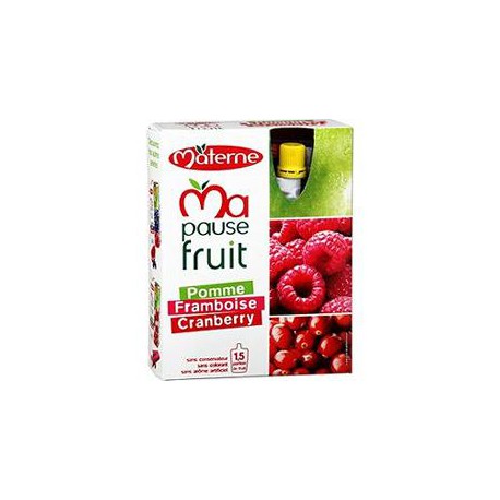 Pack 4X120G Gourde Pomme/Framboise/Cranberries Materne