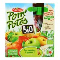 Pom'Potes Compotes Bio Pomme Nature Sans Sucres Ajoutés Les 4 Gourdes De 90G