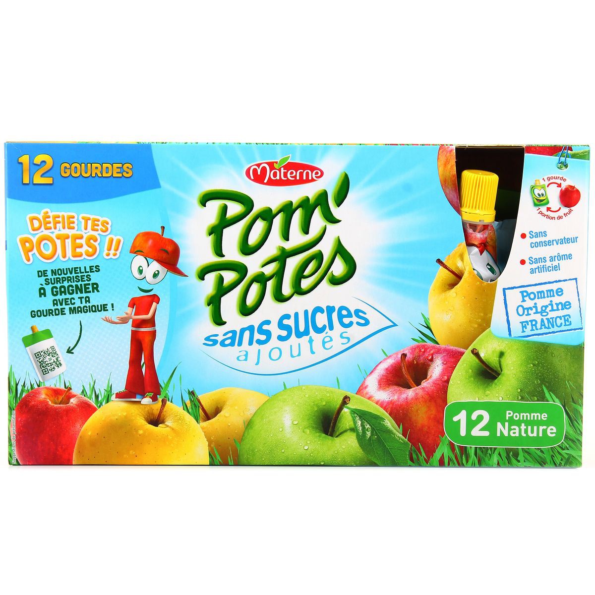 Pom Potes Compotes en gourde pomme sans sucres ajoutés POM'POTES 90g x20 