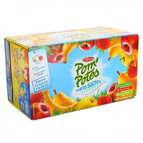 Pom Pote Compote Pom Potes Multivariétès Sans Sucre Ajouté 20X90G