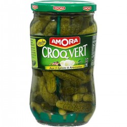 Bocal 380G Cornichon Extra Fins Croquant Amora