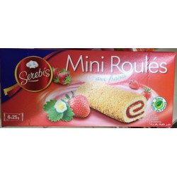 Etui 6 Mini Roule Fraise 150G Serebis