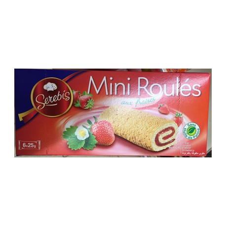 Etui 6 Mini Roule Fraise 150G Serebis