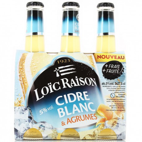 Pack 3X27,5Cl Cidre Blanc Loic Raison 5°