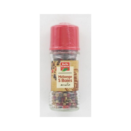 Moulin Poivre 5 Baies Grains 28G Belle France