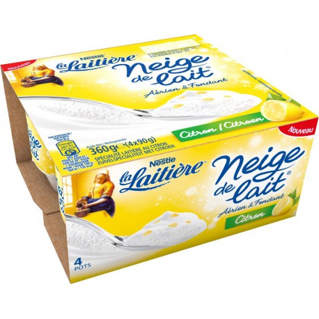 4X90G Neige De Lait Citron La Laitiere
