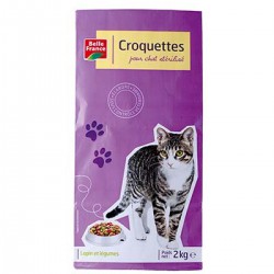 Sac.2Kg Croq.Lapin Legume Chat Sterilise B.France