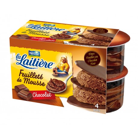 4X12Cl Feuillete Mousse Chocolat La Laitiere