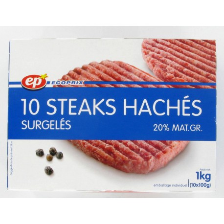 Steak Hachex10 20%Mg Ep