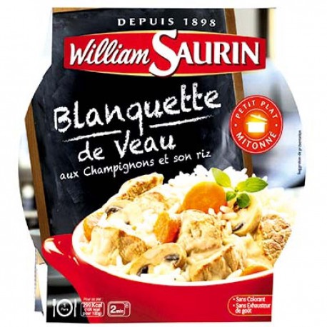 William Saurin Blanquette Veau Champignon Riz Bq Mo 1P 285G