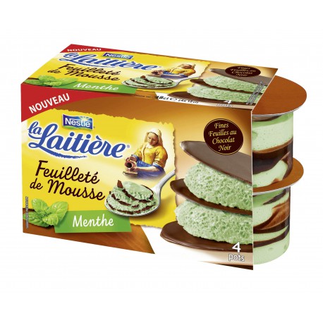 4X12Cl Secret Mousse Menthe Chocolat La Laitiere
