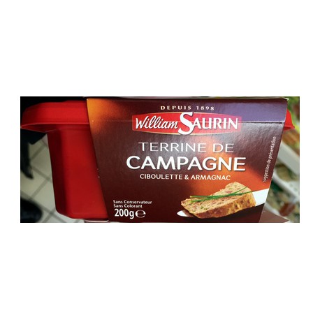 200G Terrine Campagne Ciboulette William Saurin