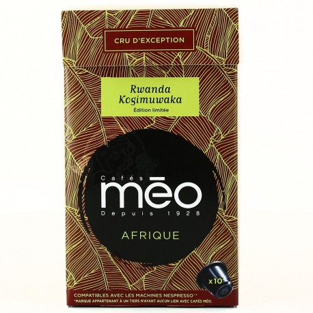 10 Capsules Cafe Moulu Grand Cru Afrique Meo