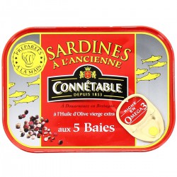 Bte 1/6 Sardine Huile Olive 5 Baies 115G Connetable