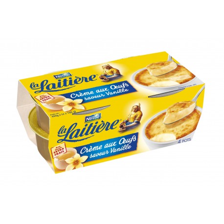 4X100G Creme Aux Oeufs Vanille La Laitiere