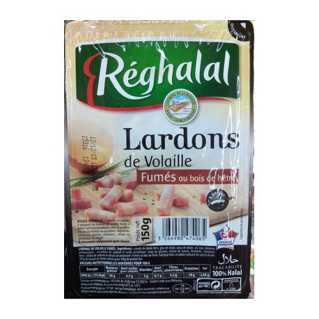 Reghalal Lardon Fum Volail150G