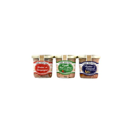 Lot 3X90G Terrine Canard/Foie/Campagne Brunet