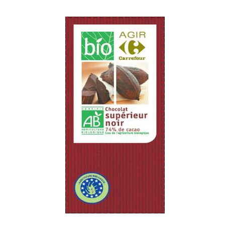 100G Chocola.Noir 74% Crf Bio